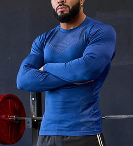 Người Đàn Ông 95% Polyester 5% Spandex Nén T Áo Sơ Mi Dài Tay Áo Dệt Kim Chạy <span class=keywords><strong>TEE</strong></span> Người Đàn Ông Thể Thao Cơ Bắp Chặt Chẽ Phù Hợp T Áo Sơ Mi - Product Image 4