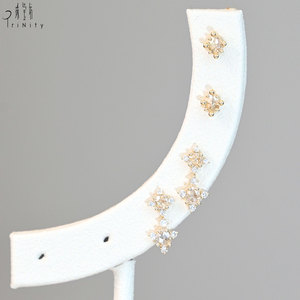 ผู้ผลิตเครื่องประดับคอลเลคชั่น New Rose Cut ส่งออกต่างหูทองคำแท้ 18K แบบห้อยประดับเพชรธรรมชาติทรง Rose Cut - Product Image 4