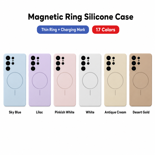 Trending Silicone Magnetic Phone Case for Sam Galaxy S24Ultra Drop Protection Anti Scratch Soft Slim Dustproof Design MQQ 100Pcs