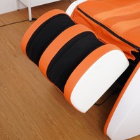 Fauteuil de massage électrique en acier inoxydable avec lumière LED, appui-tête inclinable, construction durable, design moderne pour salon et spa
