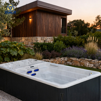 Spa extérieur multifonctionnel à double zone avec bain à remous, contrôle Balboa, piscine à bordure infinie pour villa et hôtel