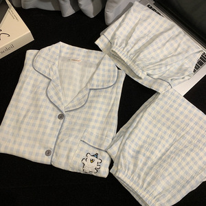 Set <span class=keywords><strong>Pigiama</strong></span> da <span class=keywords><strong>Donna</strong></span> in <span class=keywords><strong>Cotone</strong></span> Cloud all'Ingrosso, Maniche Corte <span class=keywords><strong>con</strong></span> <span class=keywords><strong>Bottoni</strong></span>, Pantaloncini, Abbigliamento Casual per Dormire - Product Image 3