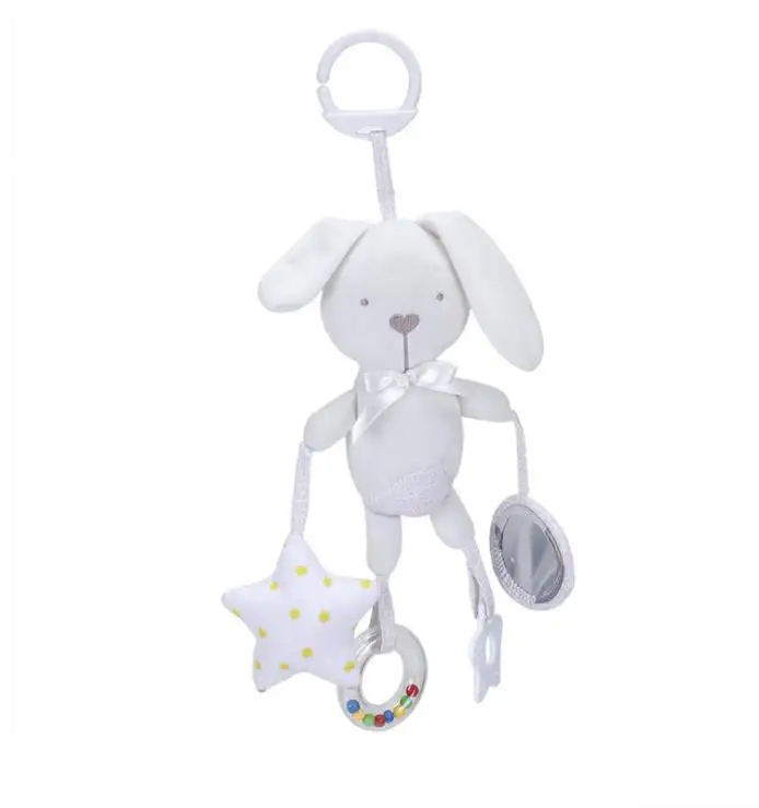 Baby cartoon animal music gum pendant BB called jingle lathe pendant fun-mirror baby stuffed toy