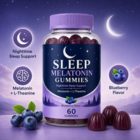 Complément alimentaire Greenpie pour le sommeil à la mélatonine, L-théanine, aide naturelle au sommeil nocturne, vegan, gommes à la mélatonine