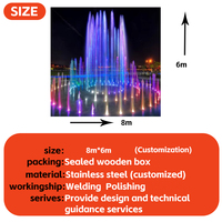 Fuente de agua seca programable DMX512 de acero inoxidable para exteriores, con luces LED RGB inteligentes e interactivas, para espectáculos de chorro alto en jardines.