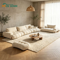 Canapé modulable incurvé en velours personnalisable par le fabricant pour agents de meubles, distributeurs et articles d'ameublement en stock
