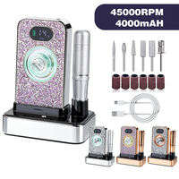 Offre Spéciale – Ponceuse à Ongles Portable Intelligente avec Écran LCD, Sans Surchauffe, 45000 tr/min, Rechargeable, pour Polissage de Strass en Salon
