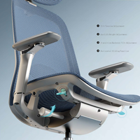 Chaise de bureau ergonomique Vaseat en maille avec support lombaire réglable, appui-tête inclinable et structure métallique pour la maison/le bureau