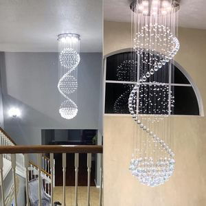 Lustre en cristal finition or E26 LED 3500K blanc chaud, long cylindrique, hauteur réglable, intensité variable, pour salon - Product Image 6