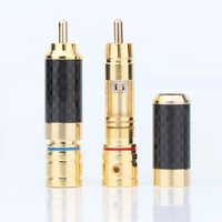 Offre Spéciale RCA mâle connecteur prise Jack câble adaptateur connecteur noir Fiber de carbone or trois cercle Type Audio 9mm
