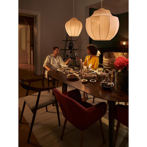 Lampe suspendue ronde blanche minimaliste moderne, ampoule Led E27, pour salon, chambre à coucher, hôtel, Restaurant, décoration - Product Image 5