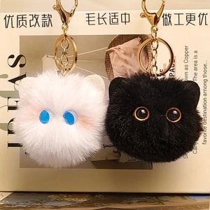 Porte-clés en peluche chaton rose mignon à faible MOQ, idéal pour sacs d'école de filles, pendentifs et petits cadeaux promotionnels en solde - Product Image 1