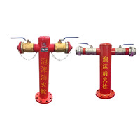 Hydrant industriel en fonte avec isolation en mousse DN150/65x2 à double sortie, vanne de protection incendie pour système de sécurité d'usine et d'entrepôt