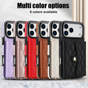 Funda de Teléfono de PU con Cordón de Lujo, Cierre Metálico, Soporte Multiángulo y Cartera Pequeña para iPhone 17 16 15 14 13 12 11 Pro Max - Product Image 2