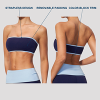 Soutien-gorge de sport ODM color block respirant et ajusté pour femme, idéal pour la gym, le fitness et le yoga – Vêtement de sport personnalisé