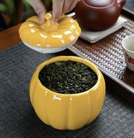 Bougeoirs en pot de citrouille en céramique pour Halloween Lanternes vides pour décor d'automne pour la cuisine, la fête et les aliments