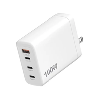 GaN pengisi daya dinding cepat PD Multi-Port 100W dengan perlindungan OTP/OVP & QC3.0 untuk ponsel/laptop layanan OEM/ODM