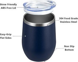 Custom 12oz Double Wall Stainless Steel Vacuum Insulated Coffee Mug Egg Shape Wine Tumbler Travel <b>Cup</b> <b>With</b> <b>Lid</b> for Camping - Product Image 4