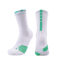 Chaussettes de sport professionnelles personnalisées de qualité supérieure avec fond en tissu éponge épais, broderie de football, chaussettes hautes à compression et adhérence