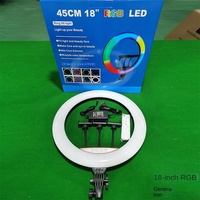 Lampu Cincin LED 10 12 14 18 22 Inci RGB Ring Light Lampu Selfie Kecantikan dengan Tripod Stand Lampu Pengisi Warna-warni untuk Live Streaming