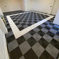 Dalles de sol de garage emboîtables antidérapantes en PP, grille de lavage de voiture, tapis de sol en plastique amovible, plaque de couverture solide