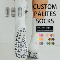 Chaussettes de yoga et de Pilates en coton doux de haute qualité avec logo personnalisé, chaussettes de sport antidérapantes