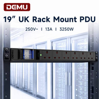 Bloc d'alimentation PDU 1U 19 pouces, multiprise de rack, 6 prises UK BS1363 13A 2P avec disjoncteur MCB, homologué UKCA