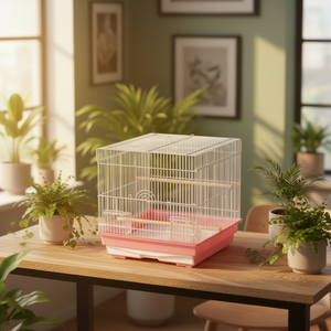 Vogelkooi Fabriek Directe Verkoop Draagbare Papegaaienkweek Sierlijke Metalen Kanarie Papegaai Vogelhuis - Product Image 5