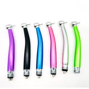 カラフルなプッシュボタン2穴または4穴タービン高速歯科用ハンドピース、セラミックベアリングローター付き - Product Image 2