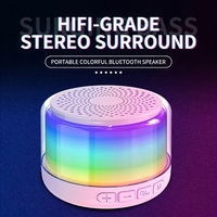 Altavoz LED RGB que Cambia de Color, 5.0, Sonido Hi-Fi con Bajos Mejorados, Diseño Mini de Alto Volumen, Uso en Exteriores, Compatible con Tarjeta de Memoria