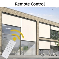 Persianas enrollables motorizadas con control remoto para exteriores, resistentes al viento, populares en EE. UU., para pérgolas y gazebos, protección contra el viento.