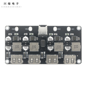 Chargeur USB rapide 4 ports Xingkai Electronics, entrée 12-24V, QC3.0, pour voiture - Product Image 3