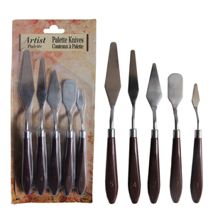 <span class=keywords><strong>arte</strong></span> 5Pcs pintura de aceite uso <span class=keywords><strong>arte</strong></span> paleta cuchillo espátula de plástico mango de acero inoxidable raspador de pintura - Product Image 2