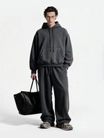 Nouvel ensemble décontracté épais couleur unie 2026 – Survêtement molletonné ample en coton avec poches, sweat à capuche et pantalon de jogging 2 pièces pour homme et femme – Collection Automne Hiver