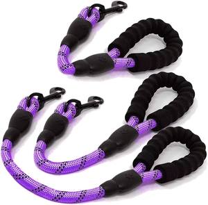Laisse courte pour chien, 3 tailles, laisse courte en nylon avec poignée rembourrée - Product Image 2