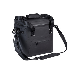Bolsa Refrigerante para Exteriores, Capacidad para 12 Latas, Aislada con TPU, Impermeable, Portátil, para Camping, Color Negro Gris Sólido - Product Image 5