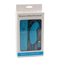 Télécommande noire sans fil 2 en 1 avec Motion Plus intégré et contrôleur Nunchuk pour WII