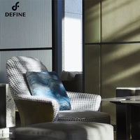 Fauteuil de salon en tissu de Design classique italien, canapé simple rembourré décontracté à haut dossier pour hôtel