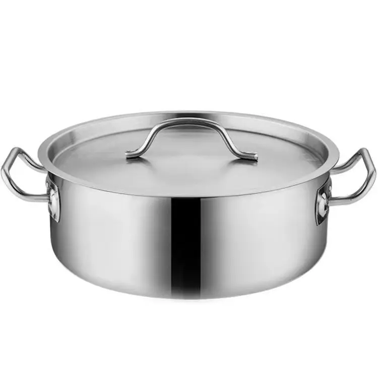 Estoque pote com tampa de vidro transparente panela para sopa de massas e ensopado aço inoxidável open fire caçarola stockpot panela