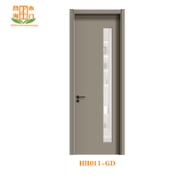 Pintu kaca berbingkai desain Modern dapat disesuaikan untuk ruang tamu kamar tidur & dapur tahan air bahan kayu Solid penggunaan Interior