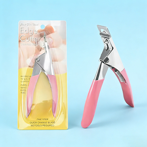 Coupe-ongles droit en acier inoxydable pour manucure et pédicure à domicile, salon de beauté personnel, pour ongles en acrylique et faux ongles - Product Image 1