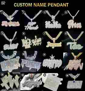 Entrega rápida Chapado en oro 1,5 pulgadas Vvs Moissanite Letter Pendant Iced Out Round Brilliant Cut Diamond 925 Silver Inicial Pendant - Product Image 3