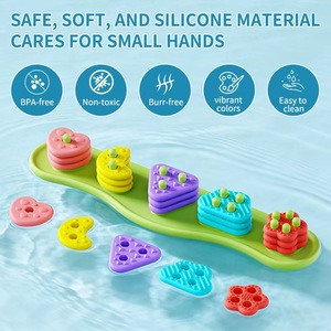 Bloques de Silicona para Bebés, Juguete Sensorial, Juguete de Clasificación y Apilamiento de Colores, Textura Suave, Juguete Educativo de Aprendizaje para Bebés - Product Image 4