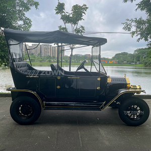Vehículo Eléctrico Turístico Vintage Modelo T Cerrado, Carro Negro y Dorado para Villas, Hoteles, Resorts y Bodas - Product Image 4