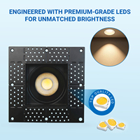 Nouveau design 4 en 1 15 W Trim Selectable Anti Glare LED Downlight CRI 90 Commercial Indoor COB Spot Recessed Light