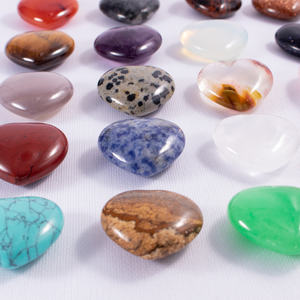 คริสตัลธรรมชาติ25มม. ไม่มีรูพรุนลูกพีชหัวใจรักแกะสลักปาล์มบำบัดหินกังวลการตกแต่งอัญมณีออร่าบาลานซ์ - Product Image 2