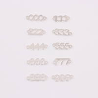 Connecteurs Breloques Chiffres Porte-Bonheur 0-9 en Or Rempli 14K, Pendentif Numéro Angélique 4*8.2mm pour Fabrication de Bijoux Colliers Permanents DIY