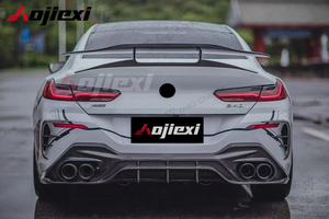 Diffuseur de pare-chocs arrière en fibre de carbone sec de style TAKD pour BMW Série 8 G14 G15 G16 840i 2019-2025 Kit de carrosserie de lèvre de séparateur arrière - Product Image 4