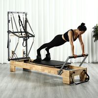 Reformer de Pilates en bois massif de qualité supérieure avec demi-tournebrise, ressorts en acier inoxydable, chariot silencieux, équipement complet pour studio de yoga
