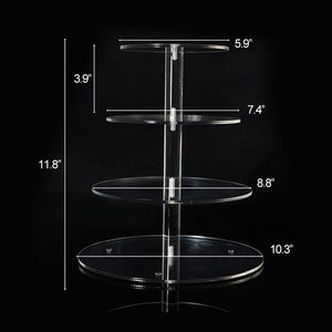 Supporto per <span class=keywords><strong>torta</strong></span> rotondo a 4 livelli supporto per Cupcake in acrilico trasparente supporto per Rack Dessert <span class=keywords><strong>torta</strong></span> di frutta biscotto Candy Display Tower - Product Image 6